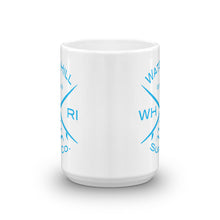 Load image into Gallery viewer, Watch Hill ‘Surf Co.’ Ceramic Mugs in 11oz. or 15oz. (Cyan) - Watch Hill RI t-shirts with vintage surfing and motorcycle designs.