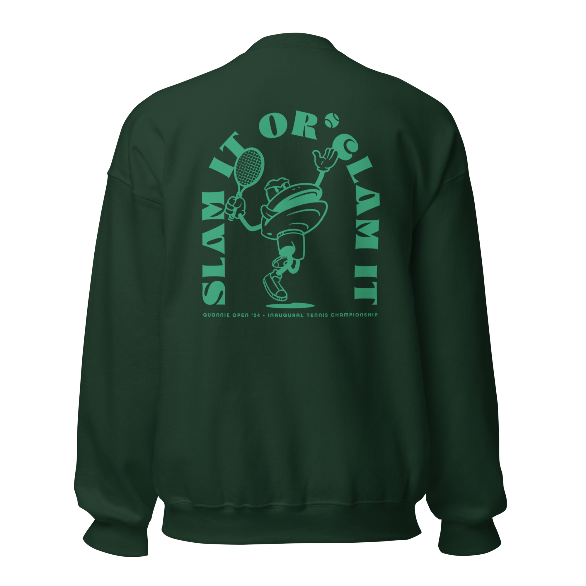 Clam Slam - Clam Cartoon - Unisex Sweatshirt - Green Text Clam Slam - Clam Cartoon - Unisex Sweatshirt - Green Text