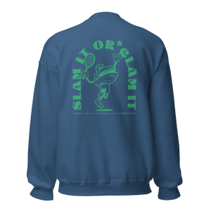 Clam Slam - Clam Cartoon - Unisex Sweatshirt - Green Text