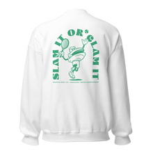 Load image into Gallery viewer, Clam Slam - Clam Cartoon - Unisex Sweatshirt - Green Text