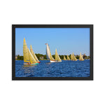 WH-15s Racing, "Cat on the Course", Framed poster - Watch Hill RI t-shirts with vintage surfing and motorcycle designs.