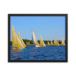 WH-15s Racing, "Cat on the Course", Framed poster - Watch Hill RI t-shirts with vintage surfing and motorcycle designs.