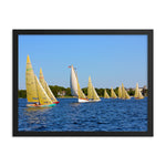 WH-15s Racing, "Cat on the Course", Framed poster - Watch Hill RI t-shirts with vintage surfing and motorcycle designs.