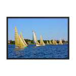 WH-15s Racing, "Cat on the Course", Framed poster - Watch Hill RI t-shirts with vintage surfing and motorcycle designs.
