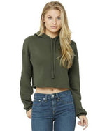 Watchill'n 'Square' Logo - Women's Cropped Fleece Hoodie (White) - Watch Hill RI t-shirts with vintage surfing and motorcycle designs.