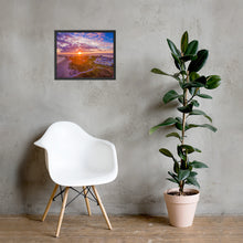 Load image into Gallery viewer, Watch Hill Sunset Over East Beach, Framed poster - Watch Hill RI t-shirts with vintage surfing and motorcycle designs.