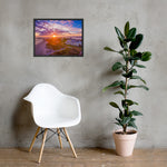 Watch Hill Sunset Over East Beach, Framed poster - Watch Hill RI t-shirts with vintage surfing and motorcycle designs.