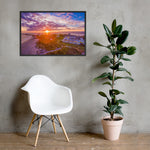 Watch Hill Sunset Over East Beach, Framed poster - Watch Hill RI t-shirts with vintage surfing and motorcycle designs.