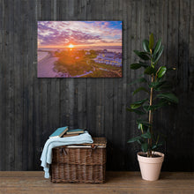 Load image into Gallery viewer, Watch Hill Sunset Over East Beach, Canvas Prints - Watch Hill RI t-shirts with vintage surfing and motorcycle designs.
