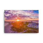 Watch Hill Sunset Over East Beach, Canvas Prints - Watch Hill RI t-shirts with vintage surfing and motorcycle designs.