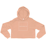Watchill'n 'Square' Logo - Women's Cropped Fleece Hoodie (White) - Watch Hill RI t-shirts with vintage surfing and motorcycle designs.