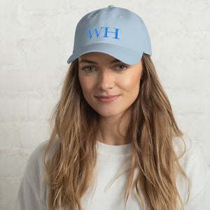Watch Hill 'WH' Logo Hat (Cyan) - Watch Hill RI t-shirts with vintage surfing and motorcycle designs.
