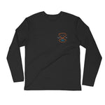 Watch Hill 'Surf Co.’ Premium Long Sleeve Fitted Crew (Orange/Grey/Cyan) - Watch Hill RI t-shirts with vintage surfing and motorcycle designs.