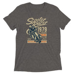 Watchill’n ‘Scooter Racer’ Unisex Short Sleeve t-shirt (Creme/Rust) - Watch Hill RI t-shirts with vintage surfing and motorcycle designs.