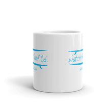 Load image into Gallery viewer, Watch Hill Surf Co. &#39;Parallel Boards&#39; Ceramic Mugs in 11oz. or 15oz. (Cyan) - Watch Hill RI t-shirts with vintage surfing and motorcycle designs.