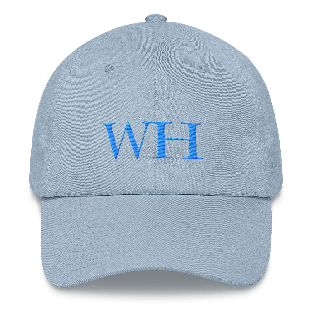 Watch Hill 'WH' Logo Hat (Cyan) - Watch Hill RI t-shirts with vintage surfing and motorcycle designs.