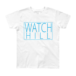 Watch Hill 'Rectangular Logo' - Youth Short Sleeve T-Shirt (Cyan) - Watchill'n