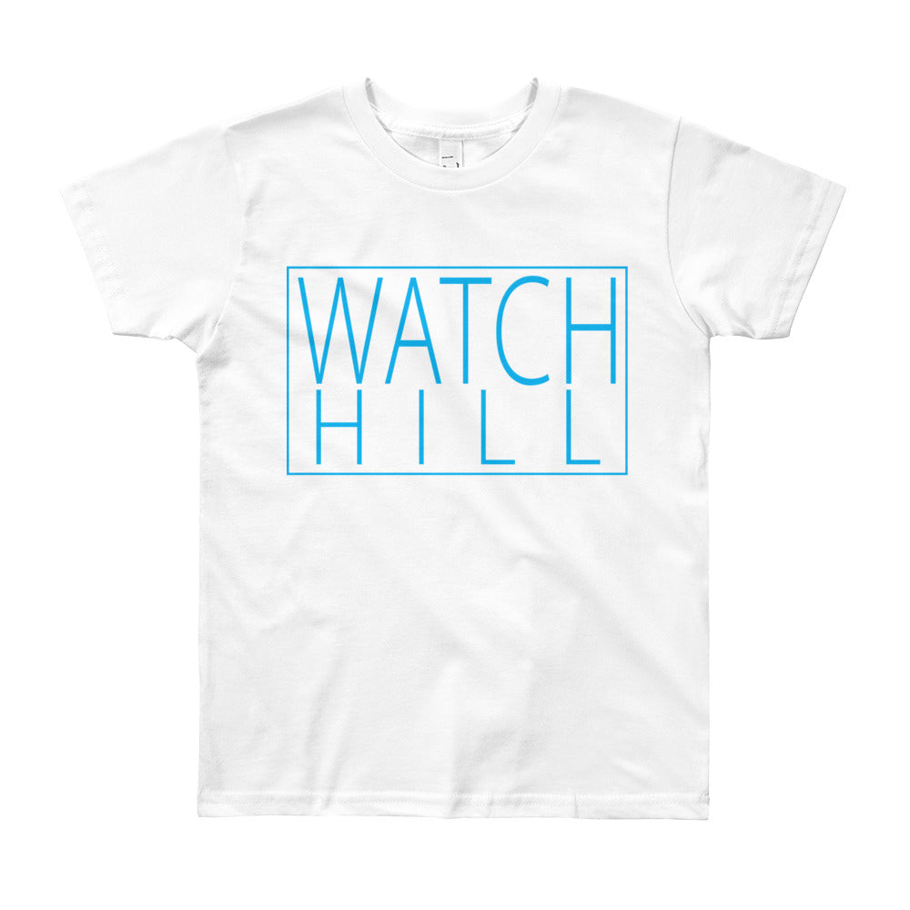 Watch Hill 'Rectangular Logo' - Youth Short Sleeve T-Shirt (Cyan) - Watchill'n