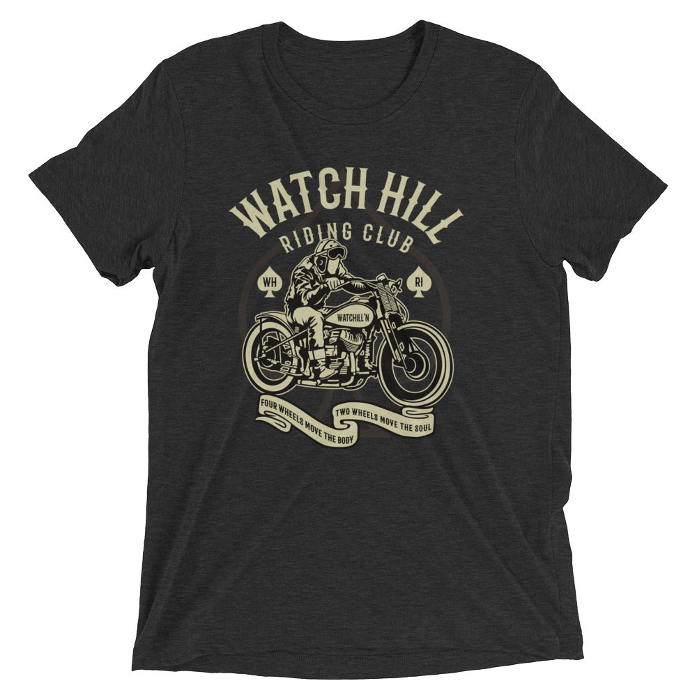 Watchill’n ‘Riders Club 2’ Unisex Short sleeve t-shirt (Creme/Dk Grey) - Watchill'n