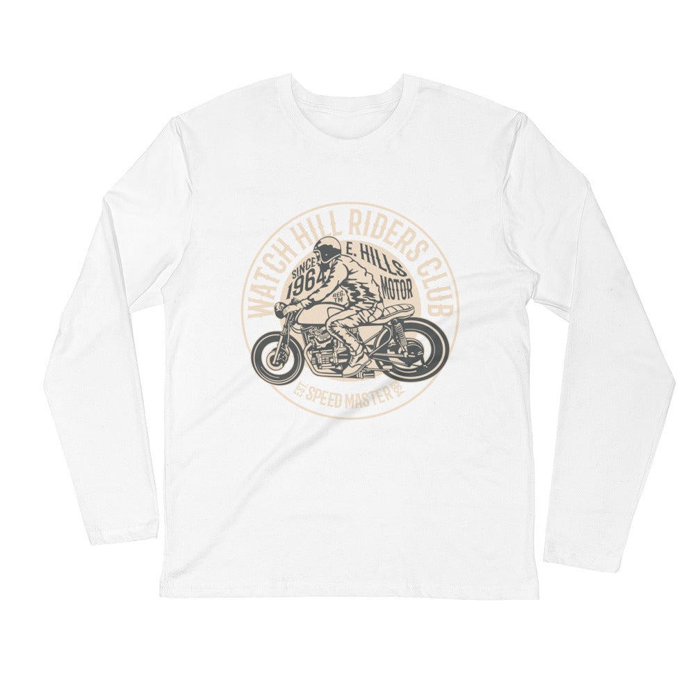 Watchill’n ‘Riders Club’ Premium Long Sleeve Fitted Crew (Tan) - Watchill'n