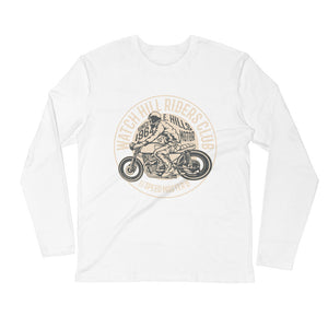 Watchill’n ‘Riders Club’ Premium Long Sleeve Fitted Crew (Tan) - Watchill'n