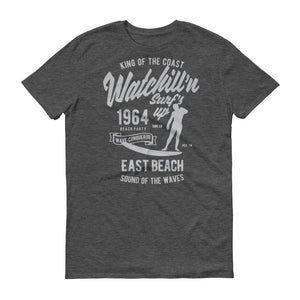 Watchill'n 'Surf's Up' - Short-Sleeve Unisex T-Shirt (Grey) - Watchill'n