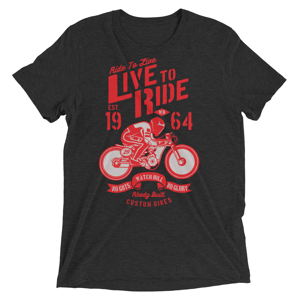 Watchill’n ‘Live To Ride’ Unisex Short sleeve t-shirt (Red) - Watchill'n