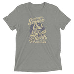 Watchill’n ‘Scooter Club’ Unisex Short Sleeve t-shirt (Creme/Grey) - Watch Hill RI t-shirts with vintage surfing and motorcycle designs.