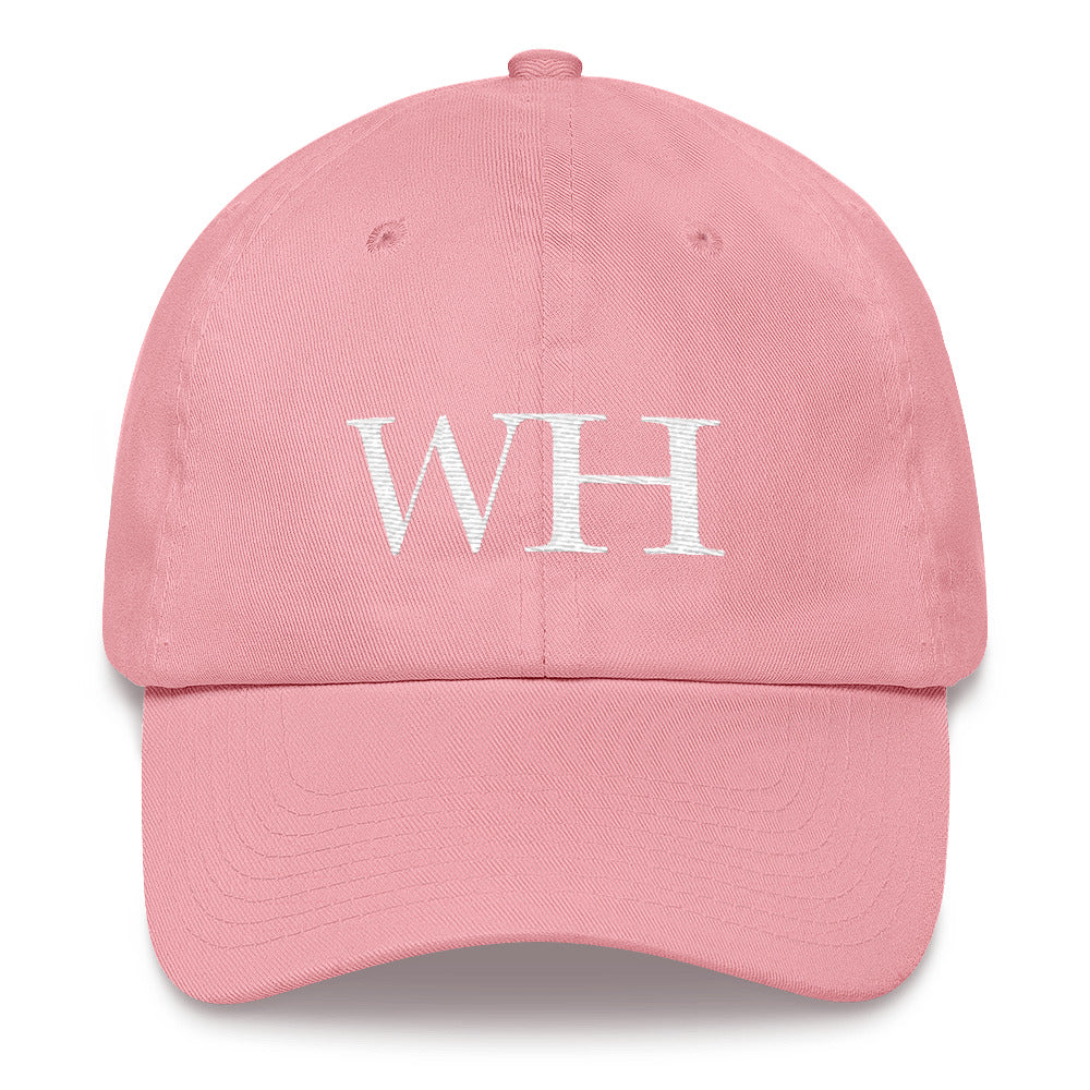 Watch Hill 'WH' Logo Hat (White) - Watch Hill RI t-shirts with vintage surfing and motorcycle designs.