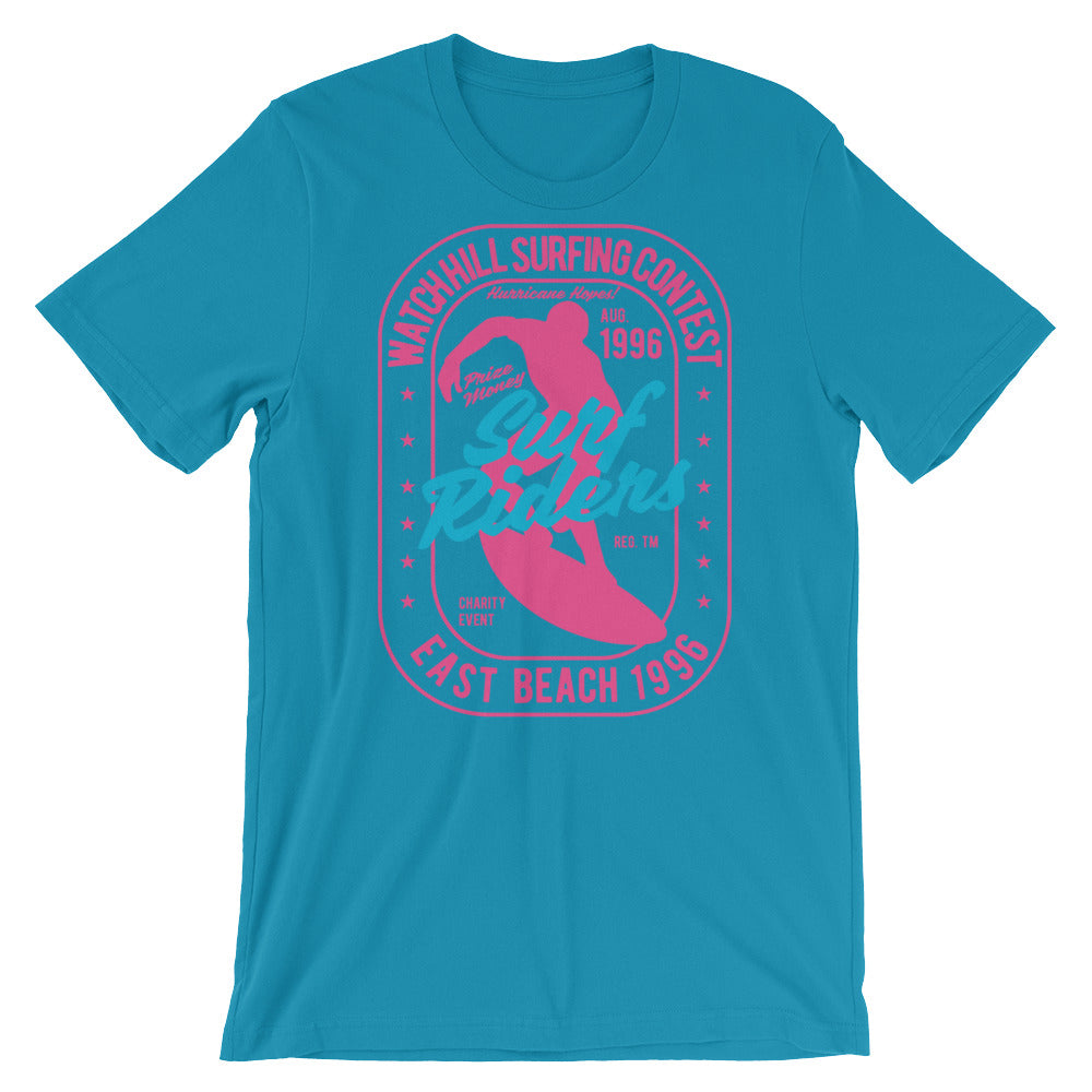 Watchill'n 'Surf Riders' - Short-Sleeve Unisex T-Shirt (Pink) - Watchill'n