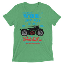 Load image into Gallery viewer, Watchill’n ‘Rhody Rides’ Unisex Short sleeve t-shirt (Blue/Red) - Watchill&#39;n