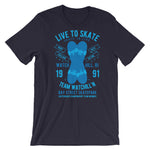 Watchill'n 'Live to Skate' - Short-Sleeve Unisex T-Shirt (Lt. Blue/Blue) - Watchill'n