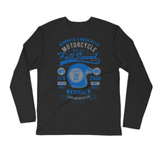 Load image into Gallery viewer, Watchill’n ‘Full Speed’ Premium Long Sleeve Fitted Crew (Grey/Blue) - Watchill&#39;n