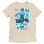 Watchill’n ‘King of the Hill’ Unisex Short sleeve t-shirt (Lt Blue/Black) - Watchill'n