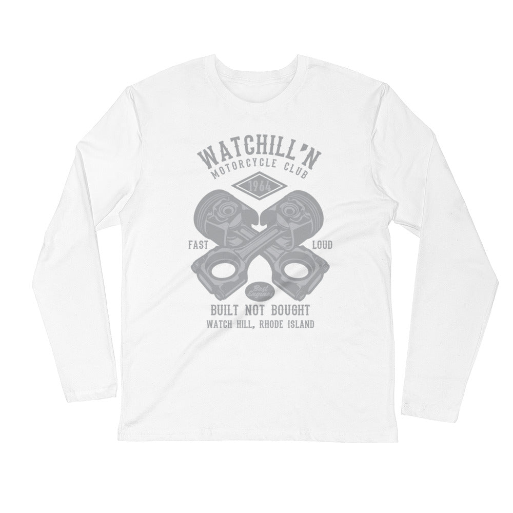 Watchill’n ‘Built Not Bought’ Premium Long Sleeve Fitted Crew (Grey) - Watchill'n