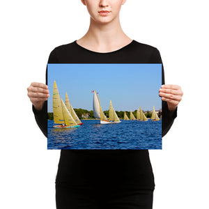 WH-15s Racing, "Cat on the Course", Canvas Prints - Watch Hill RI t-shirts with vintage surfing and motorcycle designs.