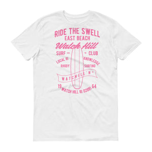 Watchill'n 'Ride the Swell' - Short-Sleeve Unisex T-Shirt (Pink) - Watchill'n