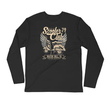 Load image into Gallery viewer, Watchill’n ‘Scooter Club 2’ Premium Long Sleeve Fitted Crew (Creme/Grey) - Watch Hill RI t-shirts with vintage surfing and motorcycle designs.