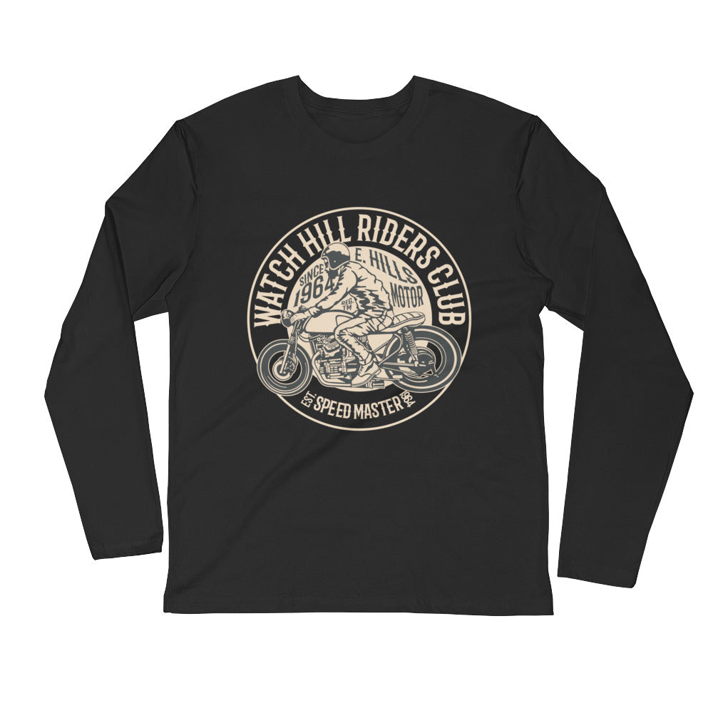 Watchill’n ‘Riders Club’ Premium Long Sleeve Fitted Crew (Tan) - Watchill'n