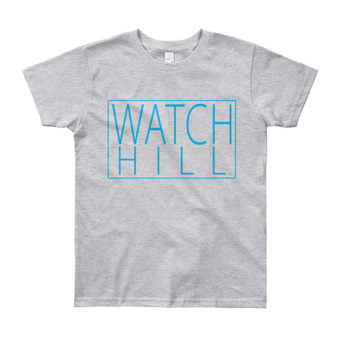 Watch Hill 'Rectangular Logo' - Youth Short Sleeve T-Shirt (Cyan) - Watchill'n