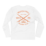 Watch Hill 'Surf Co.’ Premium Long Sleeve Fitted Crew (Orange) - Watch Hill RI t-shirts with vintage surfing and motorcycle designs.