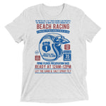 Watchill’n ‘Beach Racing’ Unisex Short sleeve t-shirt (Blue/Rust) - Watchill'n