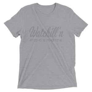 Watchill'n 'Coordinates' Logo Premium Unisex Short Sleeve T-shirt (Grey) - Watchill'n