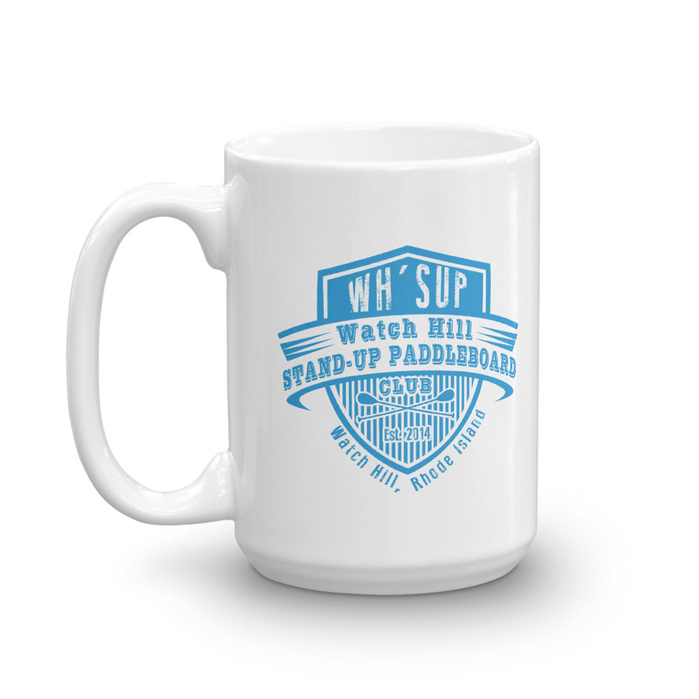 Watch Hill 'Paddle Board Club' Ceramic Mug - (Lt. Blue) - Watch Hill RI t-shirts with vintage surfing and motorcycle designs.