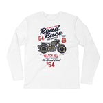 Watchill’n ‘Road Race’ Premium Long Sleeve Fitted Crew (Maroon/Black) - Watchill'n