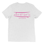 Watch Hill Surf Co. 'Parallel Boards' Unisex Short sleeve t-shirt (Pink) - Watch Hill RI t-shirts with vintage surfing and motorcycle designs.