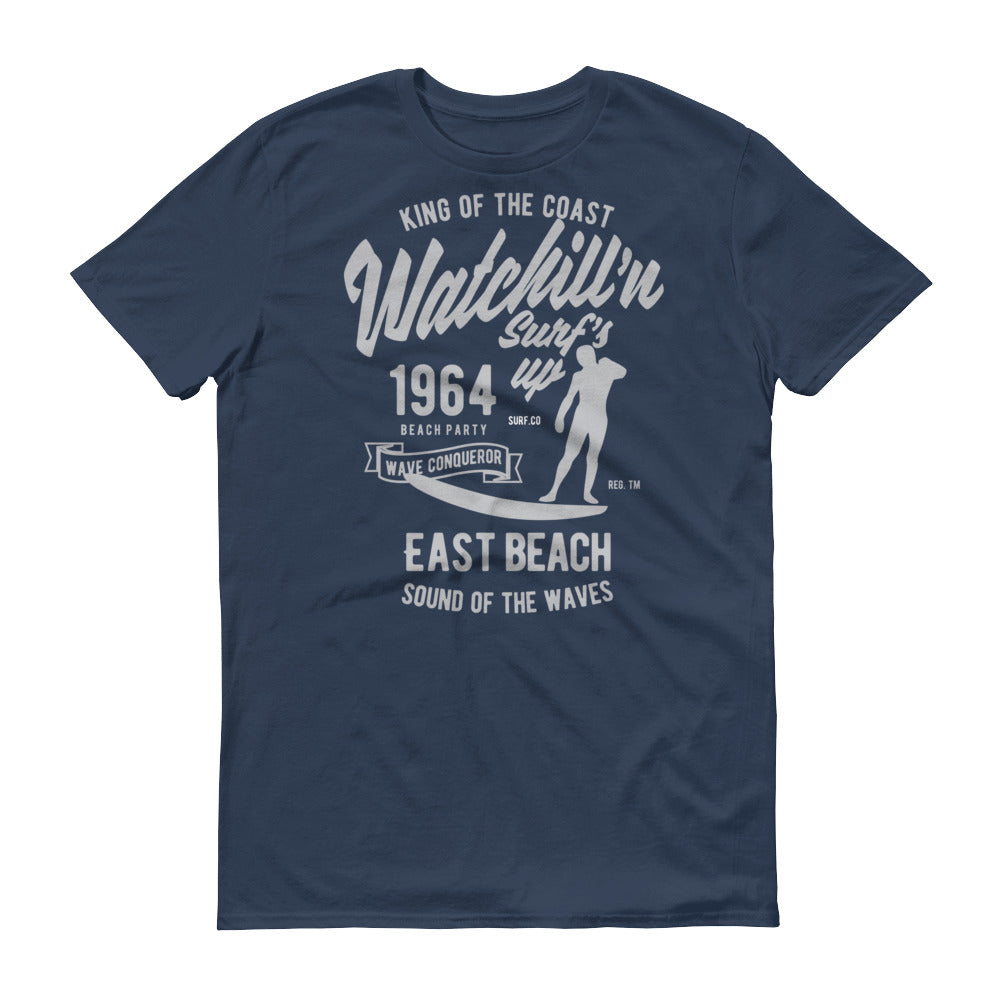 Watchill'n 'Surf's Up' - Short-Sleeve Unisex T-Shirt (Grey) - Watchill'n