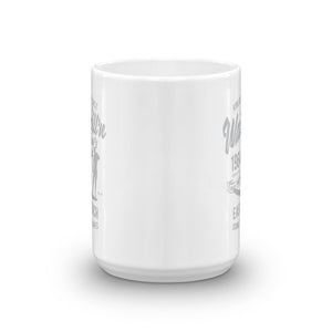 Watchill'n 'Surfs Up' Ceramic Mug - (Grey) - Watch Hill RI t-shirts with vintage surfing and motorcycle designs.