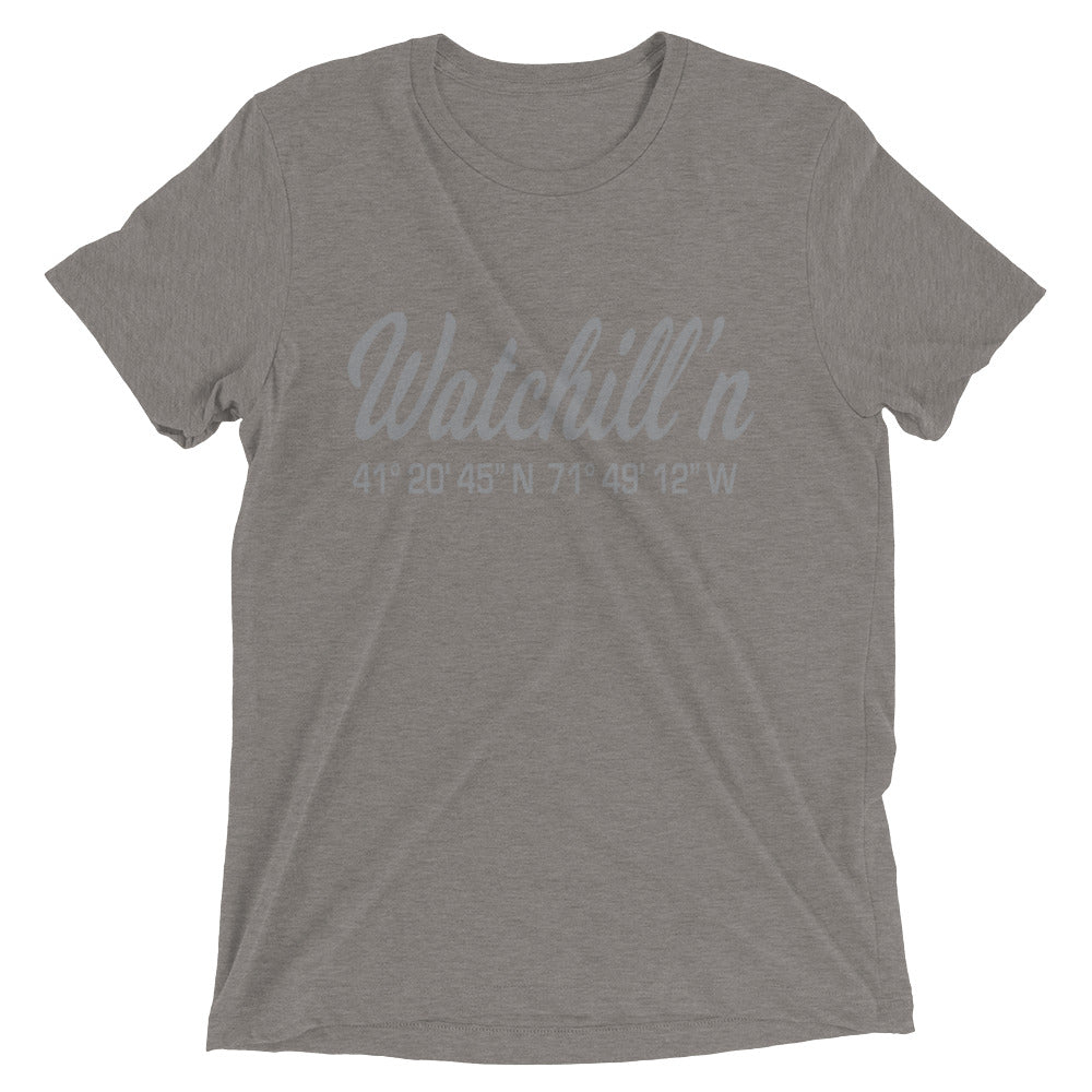 Watchill'n 'Coordinates' Logo Premium Unisex Short Sleeve T-shirt (Grey) - Watchill'n