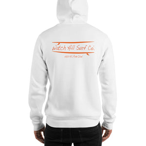 Watch Hill Surf Co. 'Parallel Boards' Unisex Hoodie - (Orange) - Watch Hill RI t-shirts with vintage surfing and motorcycle designs.